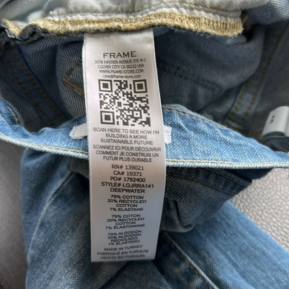 Frame Denim Le Garçon Jean Deepwater Raw Hem Boyfriend Mid Rise Relaxed Fit 26 - Picture 13 of 15